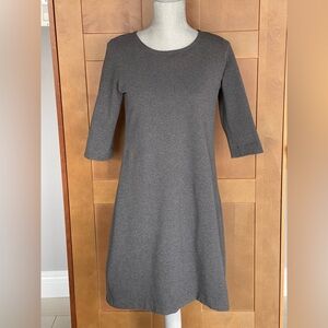 CIRCOLO 1901 Charcoal 3/4 Sleeve Round Neck Jersey Knit Dress, Size Small (4-6)
